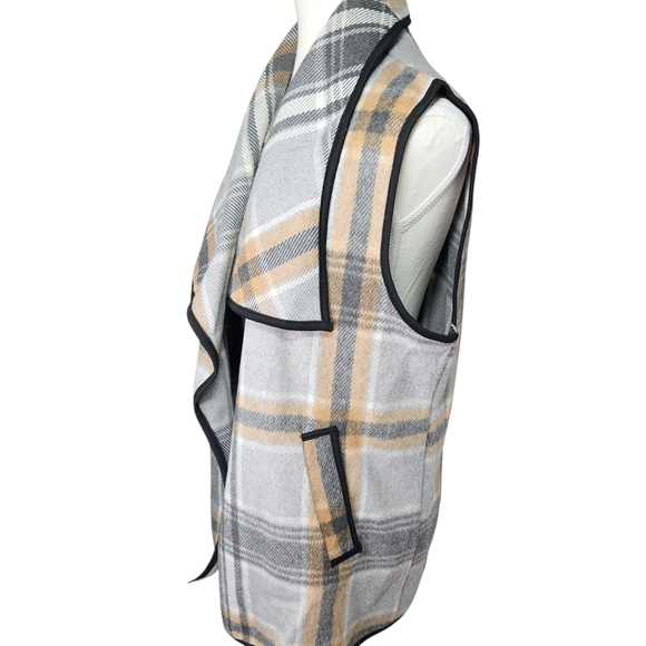 Plaid Open Front Vest Women's Large - Picture 5 of 16